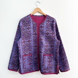 Provence D’Amour Women’s Reversible Purple and Violet Reversible Paisley Quilted